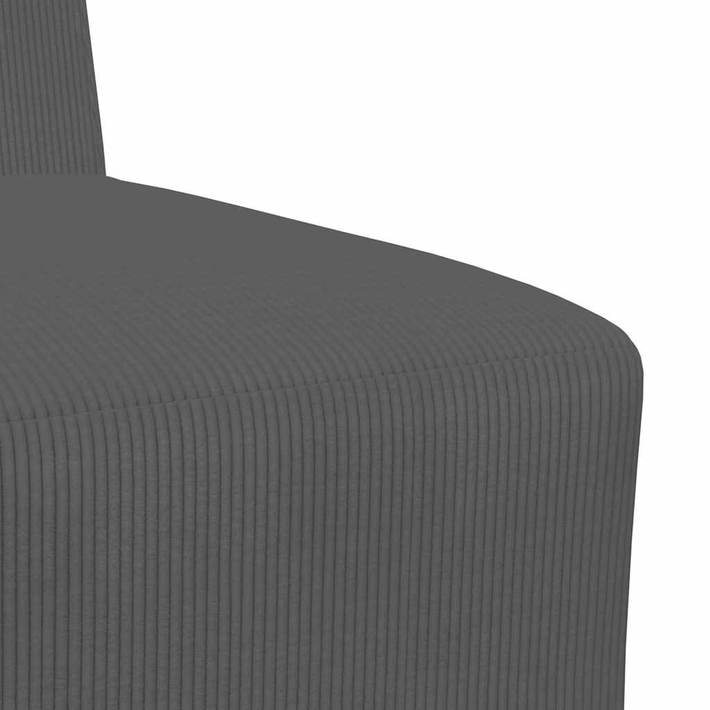 vidaXL Canapé modulaire sans accoudoirs 2 pcs Gris foncé 55 x 74 x 82 cm