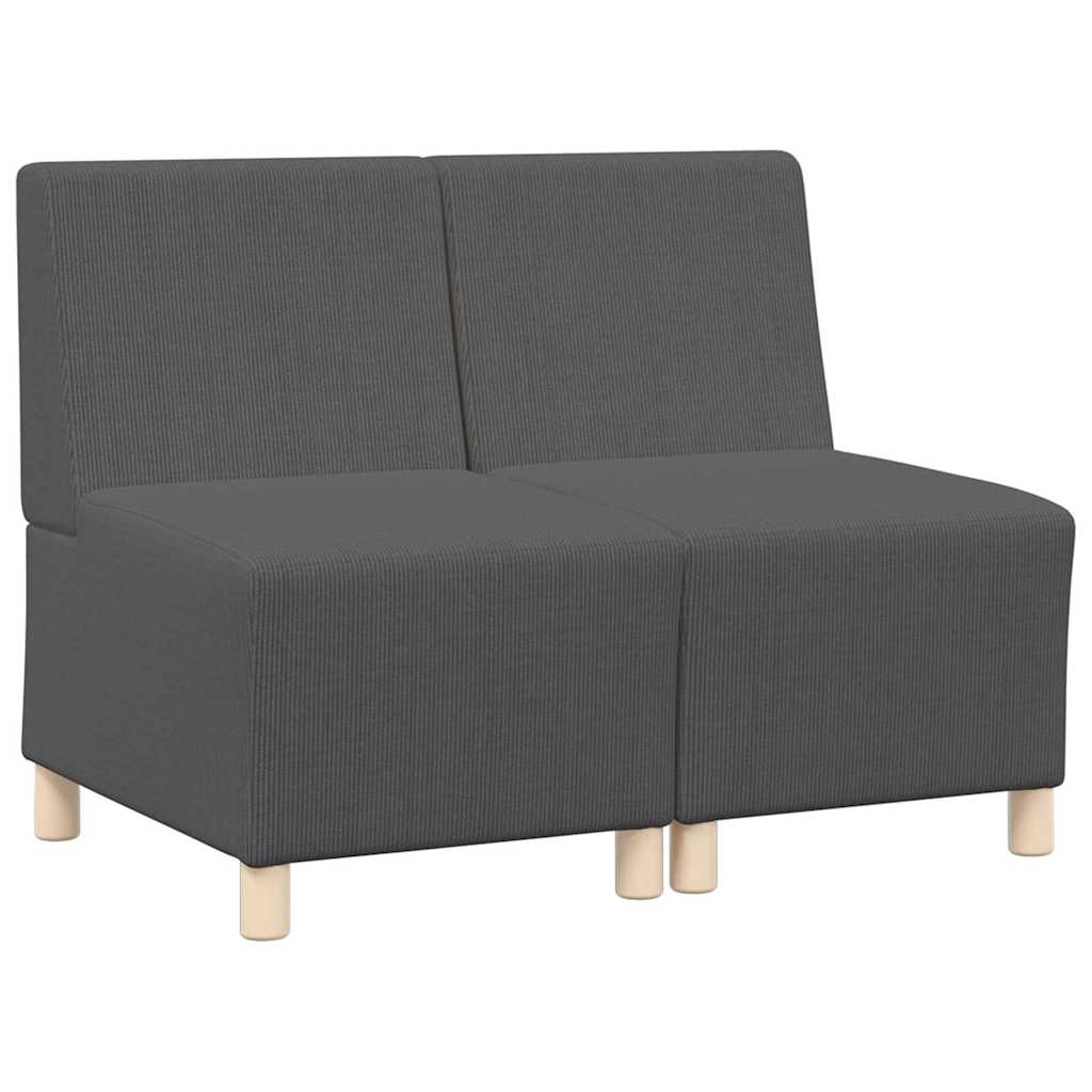 vidaXL Canapé modulaire sans accoudoirs 2 pcs Gris foncé 55 x 74 x 82 cm