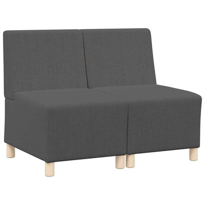 vidaXL Canapé modulaire sans accoudoirs 2 pcs Gris foncé 55 x 74 x 82 cm