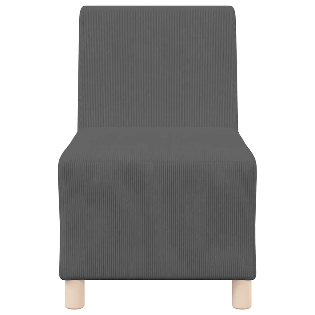 vidaXL Canapé modulaire sans accoudoirs 2 pcs Gris foncé 55 x 74 x 82 cm