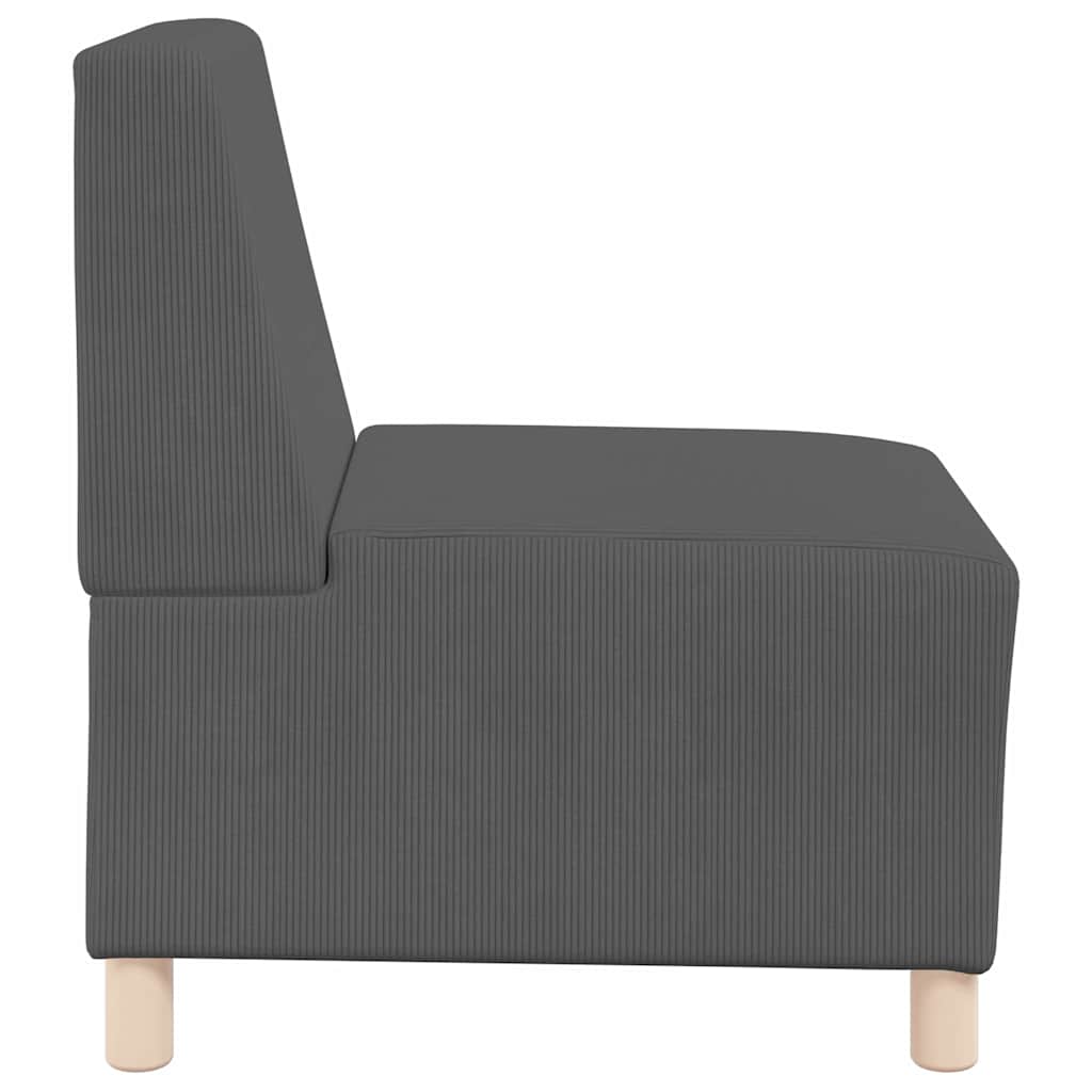 vidaXL Canapé modulaire sans accoudoirs 2 pcs Gris foncé 55 x 74 x 82 cm