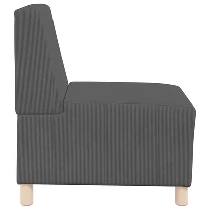 vidaXL Canapé modulaire sans accoudoirs 2 pcs Gris foncé 55 x 74 x 82 cm
