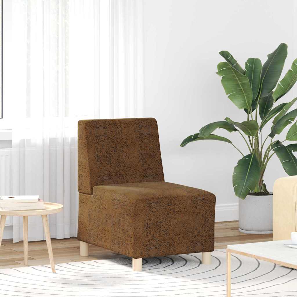 vidaXL Modulares Armfreies Sofa 2 pcs Braun 55 x 74 x 82 cm