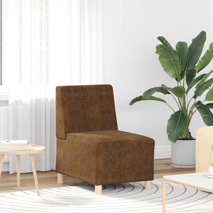 vidaXL Modulares Armfreies Sofa 2 pcs Braun 55 x 74 x 82 cm