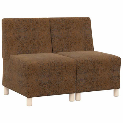 vidaXL Modulares Armfreies Sofa 2 pcs Braun 55 x 74 x 82 cm