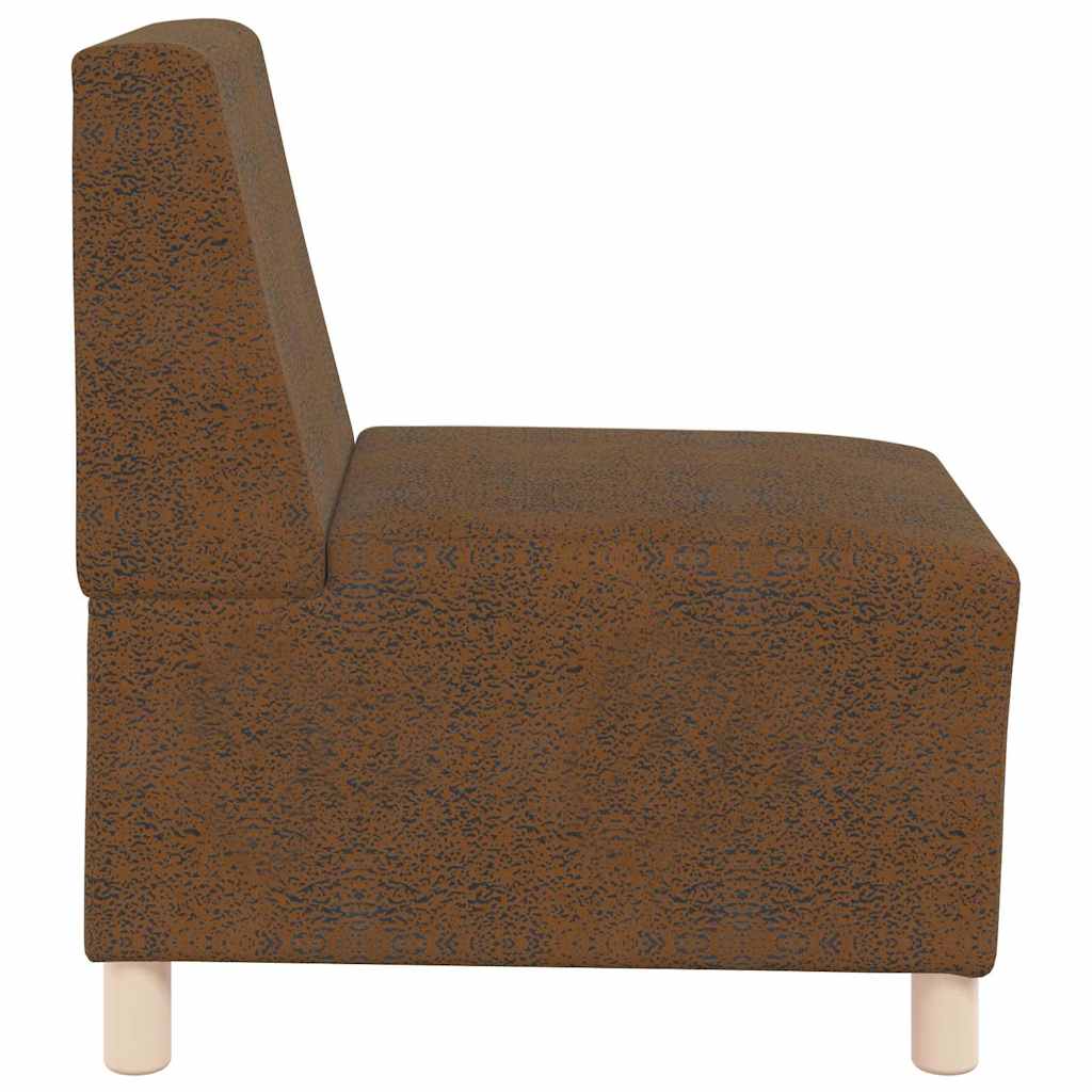 vidaXL Modulares Armfreies Sofa 2 pcs Braun 55 x 74 x 82 cm