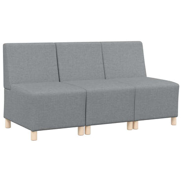 vidaXL Canapé modulaire sans accoudoirs 3 pcs Gris clair 55 x 74 x 82 cm Tissu