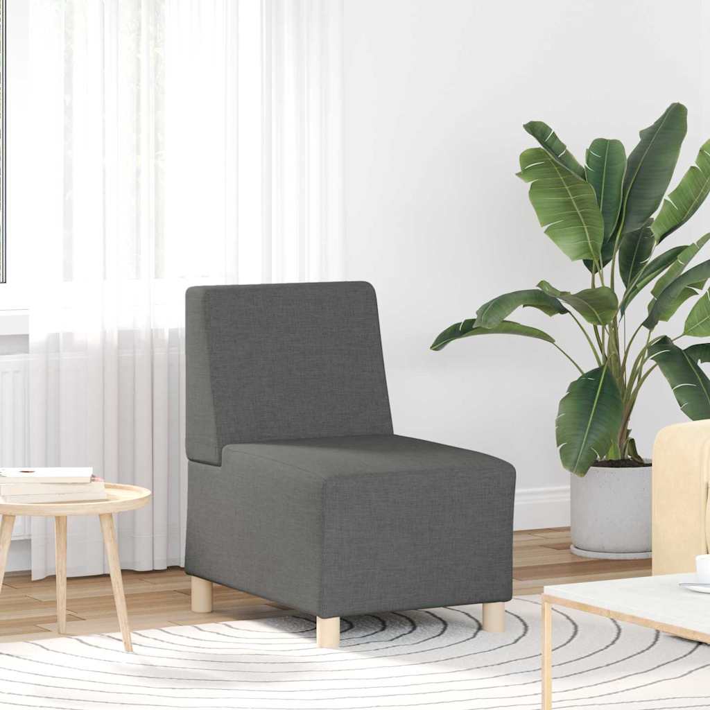 vidaXL Canapé modulable sans accoudoirs 3 pcs Gris foncé 55 x 74 x 82 cm Tissu