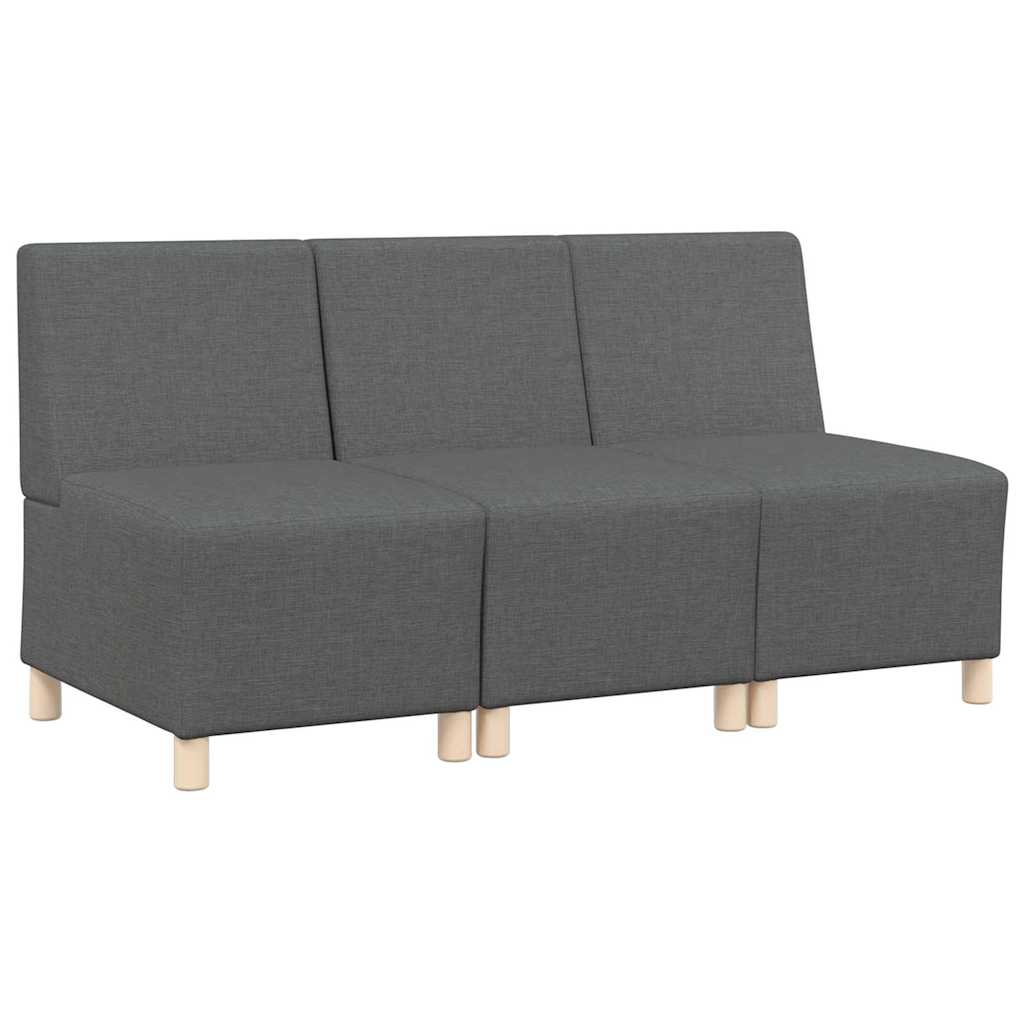 vidaXL Canapé modulable sans accoudoirs 3 pcs Gris foncé 55 x 74 x 82 cm Tissu