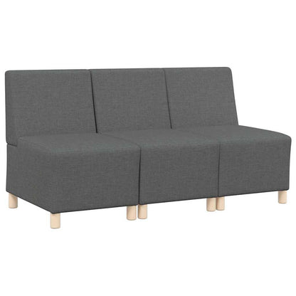 vidaXL Canapé modulable sans accoudoirs 3 pcs Gris foncé 55 x 74 x 82 cm Tissu