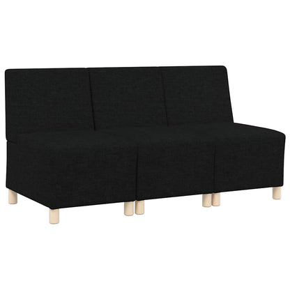 vidaXL Canapé modulaire sans accoudoirs 3 pcs Noir 55 x 74 x 82 cm Tissu