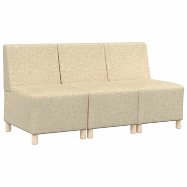 vidaXL Canapé modulaire sans accoudoirs 3 pcs Crème 55 x 74 x 82 cm Tissu