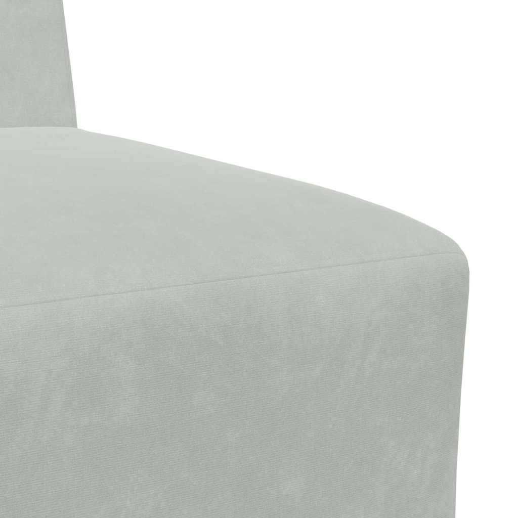 vidaXL Canapé modulaire sans accoudoirs 3 pièces Gris clair 55 x 74 x 82 cm Velours