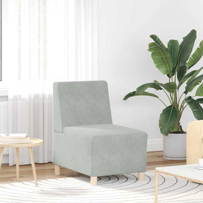 vidaXL Canapé modulaire sans accoudoirs 3 pièces Gris clair 55 x 74 x 82 cm Velours