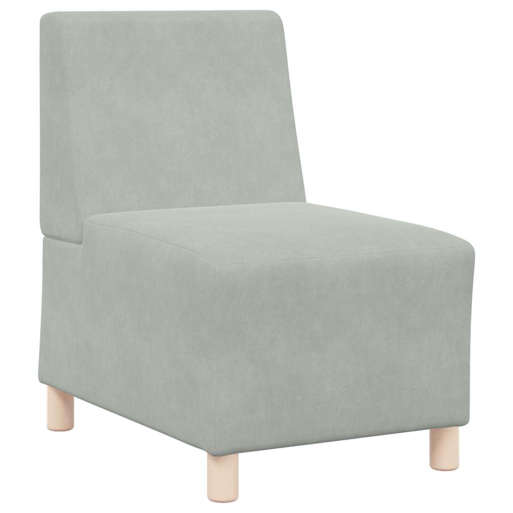 vidaXL Canapé modulaire sans accoudoirs 3 pièces Gris clair 55 x 74 x 82 cm Velours