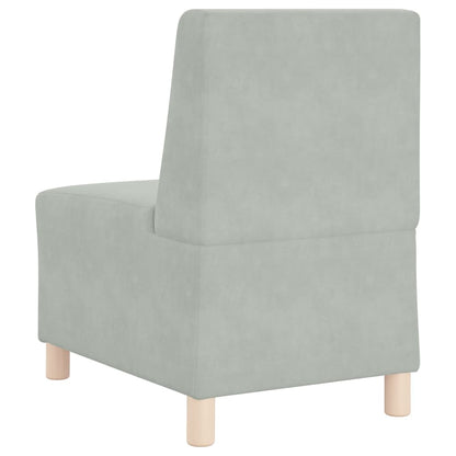vidaXL Canapé modulaire sans accoudoirs 3 pièces Gris clair 55 x 74 x 82 cm Velours