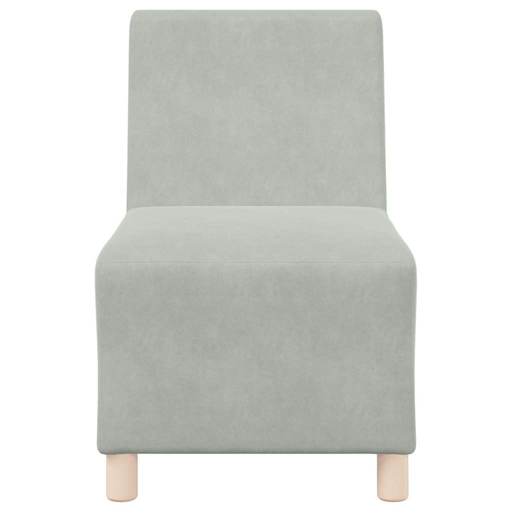 vidaXL Canapé modulaire sans accoudoirs 3 pièces Gris clair 55 x 74 x 82 cm Velours