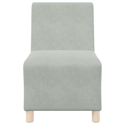 vidaXL Canapé modulaire sans accoudoirs 3 pièces Gris clair 55 x 74 x 82 cm Velours