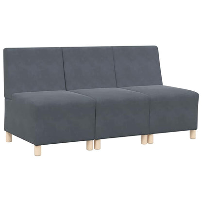 Modulares Armfreies Sofa 3 pcs Dunkelgrau 55 x 74 x 82 cm Samt