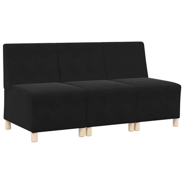 vidaXL Canapé modulable sans accoudoirs 3 pcs Noir 55 x 74 x 82 cm Velours