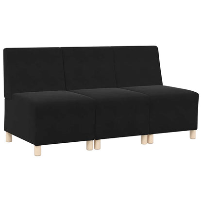 vidaXL Canapé modulable sans accoudoirs 3 pcs Noir 55 x 74 x 82 cm Velours