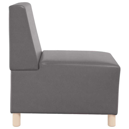 vidaXL Modulares Armfreies Sofa 3 pcs Grau 55 x 74 x 82 cm Kunstleder