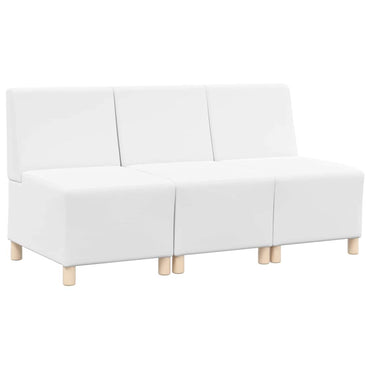 vidaXL Canapé modulaire sans accoudoirs 3 pcs Blanc 55 x 74 x 82 cm Similicuir