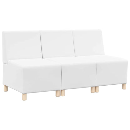 Modulares Armfreies Sofa 3 pcs Weiß 55 x 74 x 82 cm Kunstleder