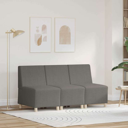 vidaXL Canapé modulaire sans accoudoirs 3 pcs Gris clair 55 x 74 x 82 cm