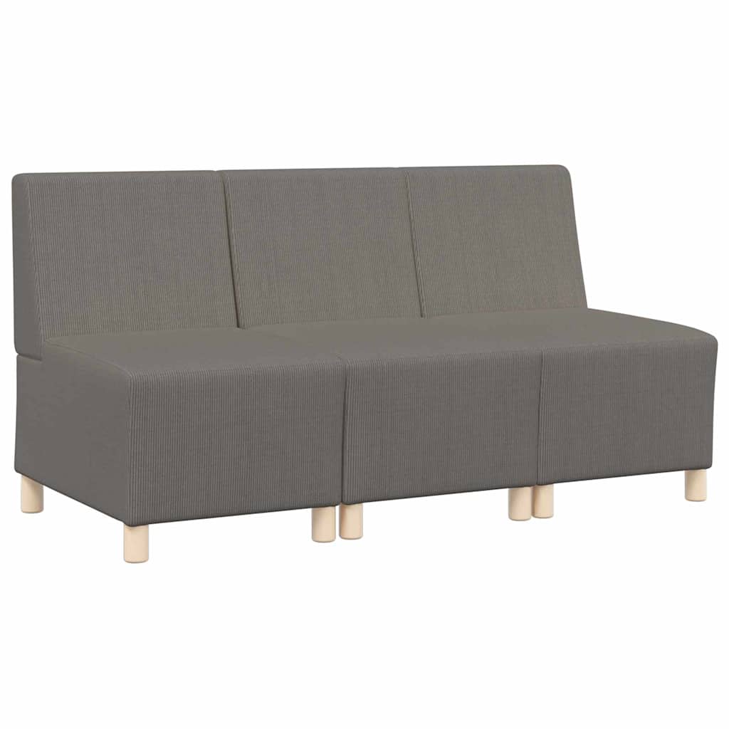 vidaXL Canapé modulaire sans accoudoirs 3 pcs Gris clair 55 x 74 x 82 cm