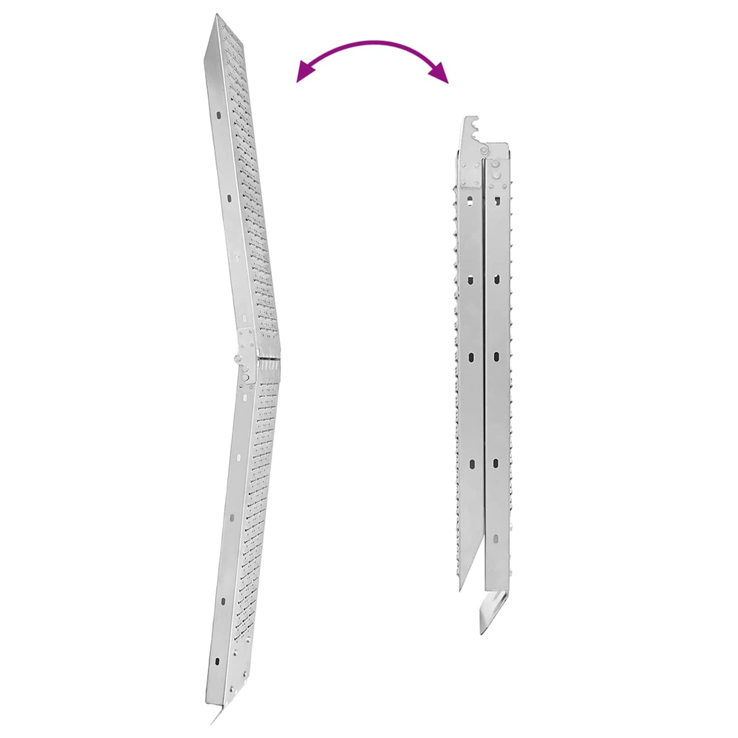 Faltbare Rampe 200kg pro Rampe 2 pcs Silber 166 x 23 x 4,5 cm