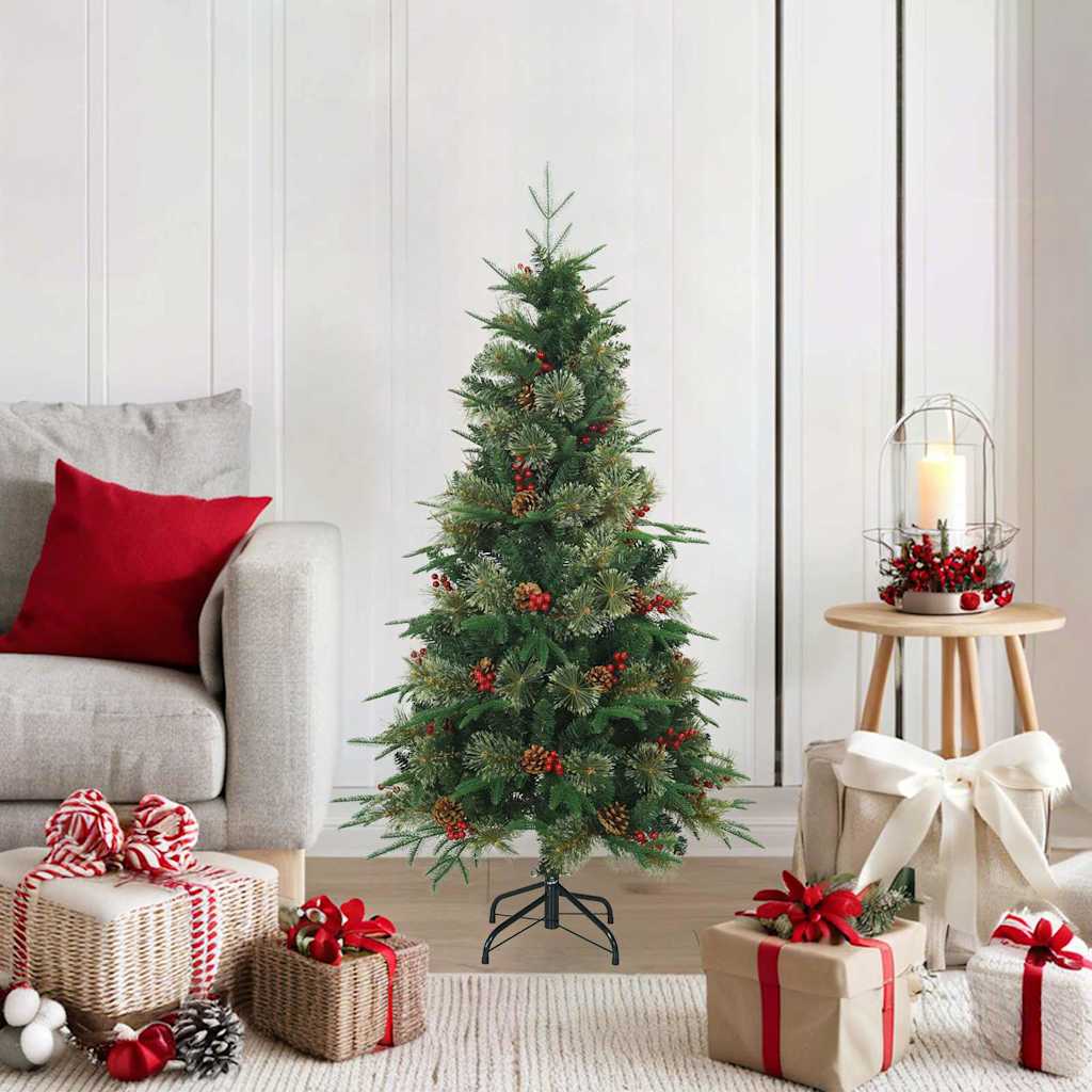 vidaXL Künstlicher klappbarer Weihnachtsbaum mit Ständer Grün 120 cm