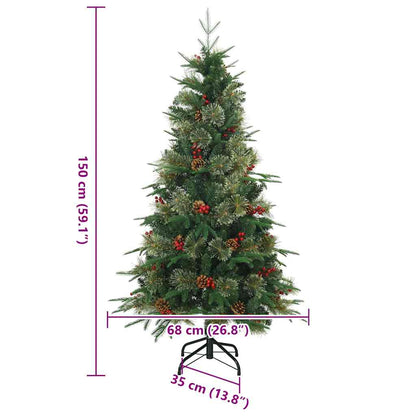 vidaXL Künstlicher klappbarer Weihnachtsbaum mit Ständer Grün 150 cm
