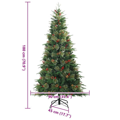 Künstlicher klappbarer Weihnachtsbaum mit Ständer Grün 180 cm