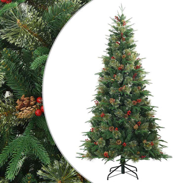 vidaXL Künstlicher klappbarer Weihnachtsbaum mit Ständer Grün 210 cm