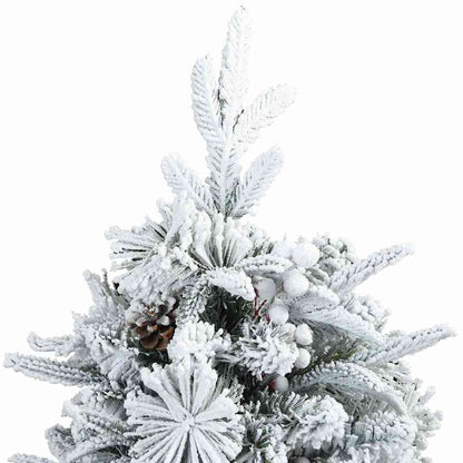 vidaXL Sapin de Noël artificiel à charnières, enneigé, blanc, 120 cm