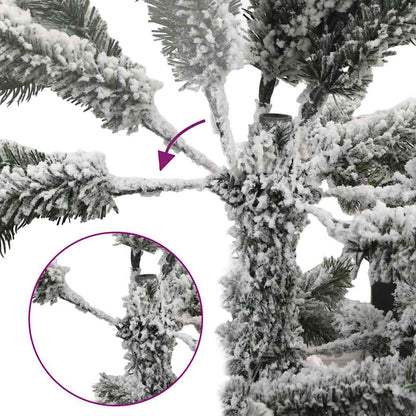 vidaXL Künstlicher Scharnier-Weihnachtsbaum schneebedeckt Weiß 210 cm