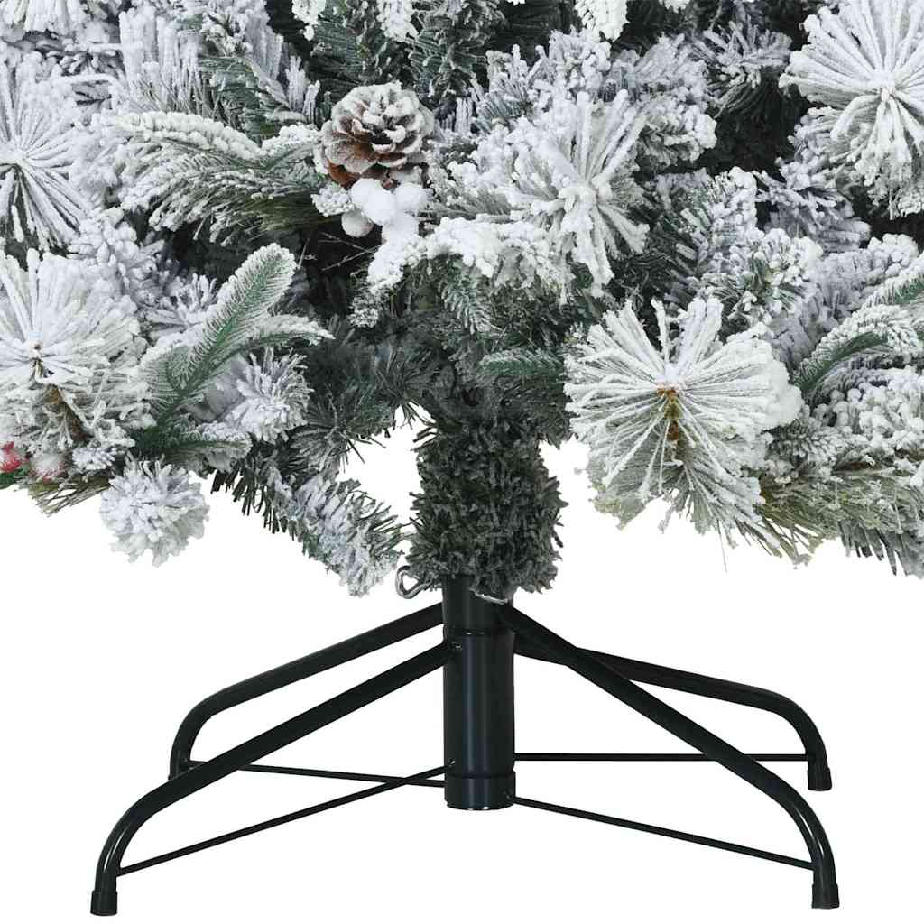 Künstlicher Scharnier-Weihnachtsbaum schneebedeckt Weiß 240 cm