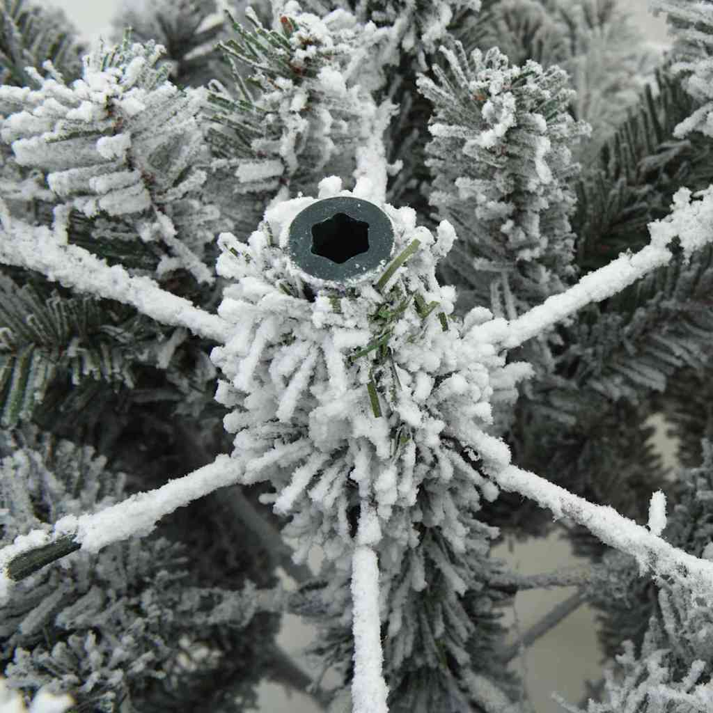 vidaXL Künstlicher Scharnier-Weihnachtsbaum schneebedeckt Weiß 120 cm
