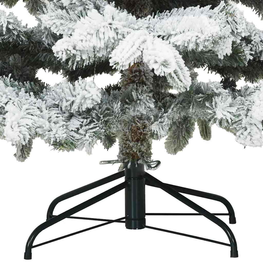 Künstlicher Scharnier-Weihnachtsbaum schneebedeckt Weiß 180 cm