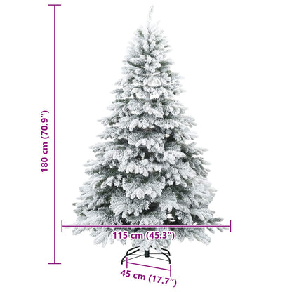 Künstlicher Scharnier-Weihnachtsbaum schneebedeckt Weiß 180 cm