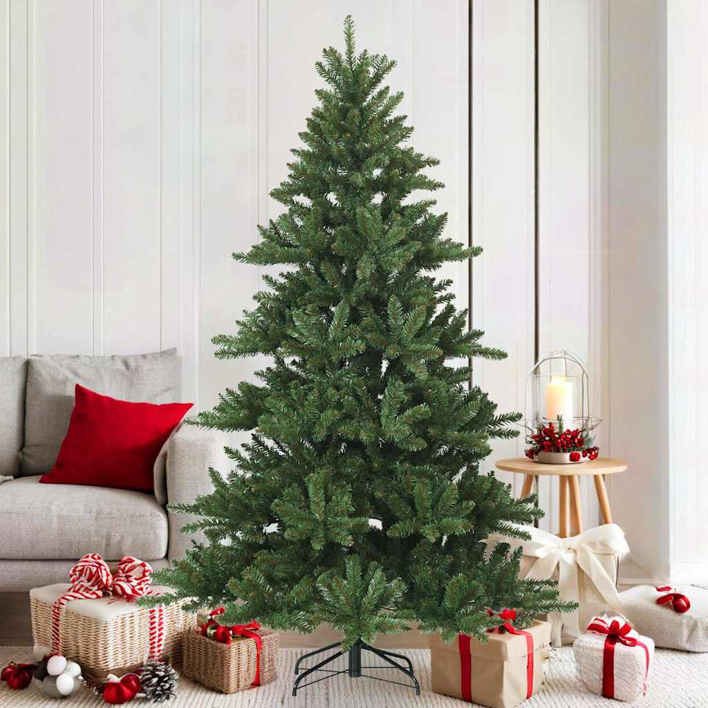 vidaXL Künstlicher klappbarer Weihnachtsbaum Grün 180 cm PVC, Stahl
