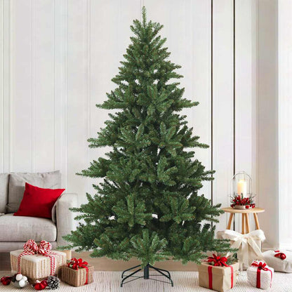 vidaXL Künstlicher klappbarer Weihnachtsbaum Grün 210 cm PVC, Stahl