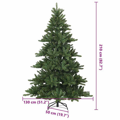 vidaXL Künstlicher klappbarer Weihnachtsbaum Grün 210 cm PVC, Stahl