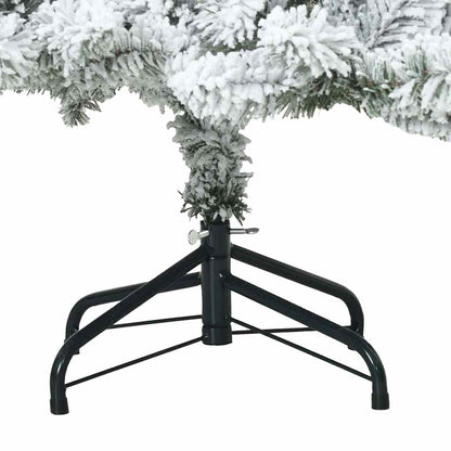 vidaXL Künstlicher Scharnier-Weihnachtsbaum schneebedeckt Weiß 150 cm