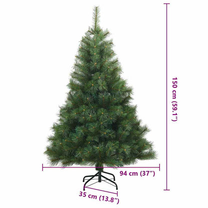 Künstlicher klappbarer Weihnachtsbaum Grün 150 cm PVC, Stahl