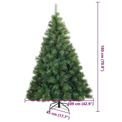 vidaXL Künstlicher klappbarer Weihnachtsbaum Grün 180 cm PVC, Stahl