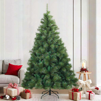 vidaXL Künstlicher klappbarer Weihnachtsbaum Grün 210 cm PVC, Stahl