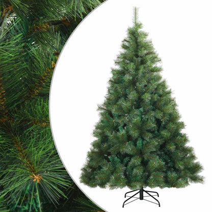 vidaXL Künstlicher klappbarer Weihnachtsbaum Grün 210 cm PVC, Stahl