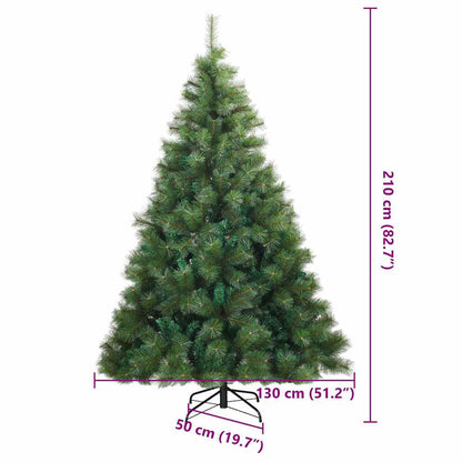 vidaXL Künstlicher klappbarer Weihnachtsbaum Grün 210 cm PVC, Stahl
